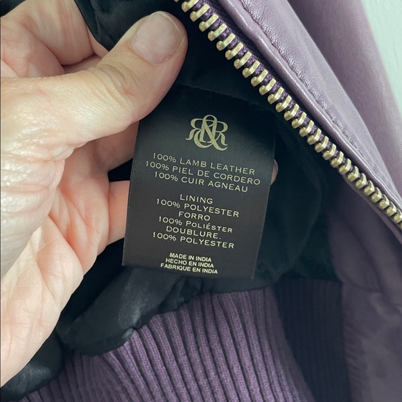 Y2K Rock&Republic Purple Lambskin Leather Jacket with Zipper Details - Picture 2 of 10